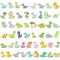 Wrapables Waterproof Vinyl Stickers for Water Bottles, Laptop, Phones, Skateboards, Decals for Teens, 100pcs Cute Dinos
